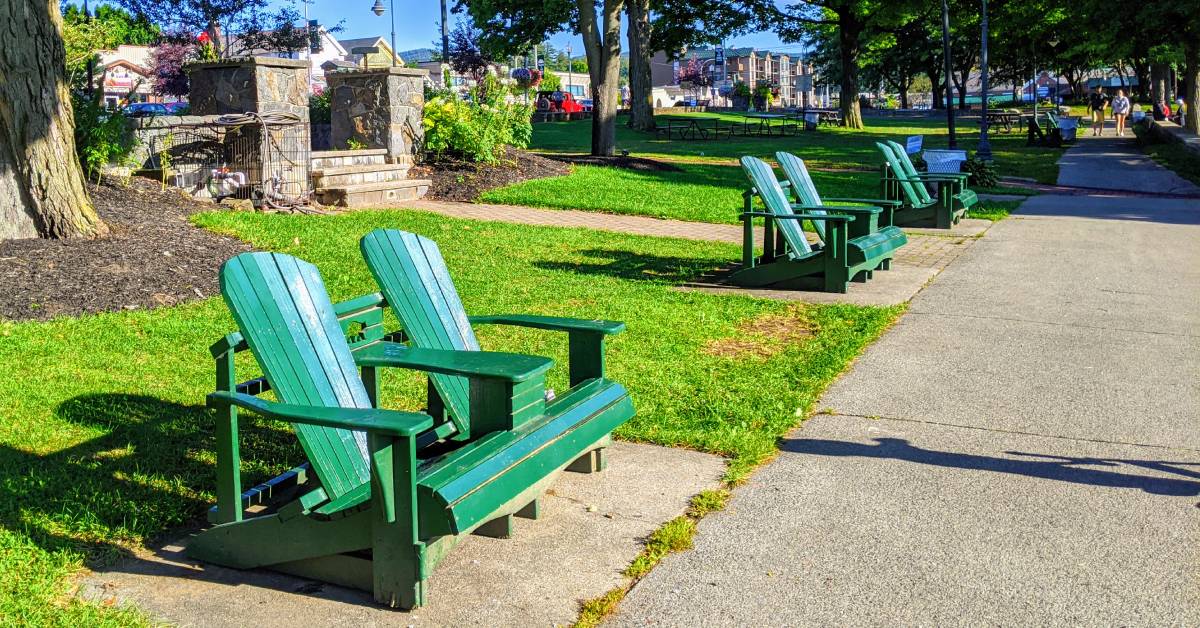 adirondack chairs in shepard park