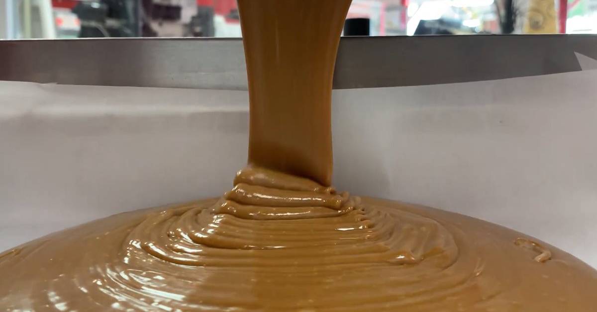 fudge being poured