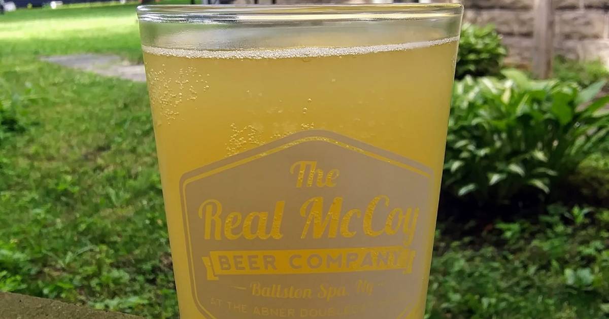 Real MC Coy Beer glass full ready to sip