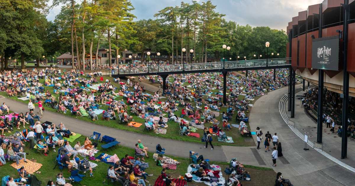people watching concert from SPAC lawn