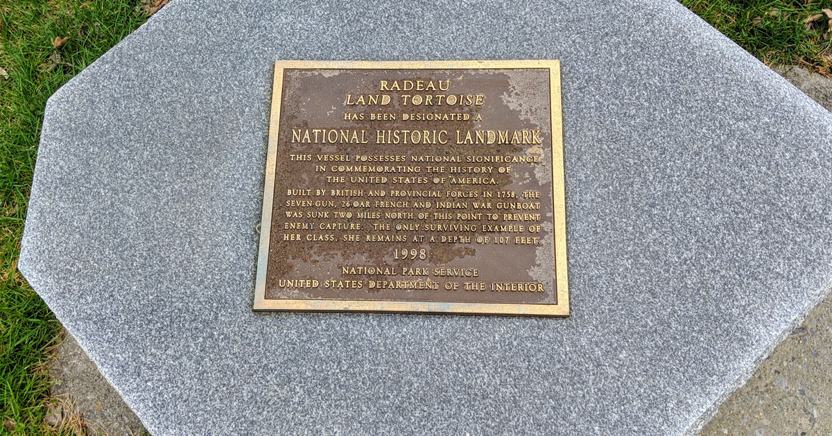statue plaque for the land tortoise radeau
