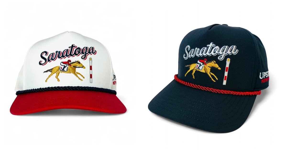 two Saratoga themed hats