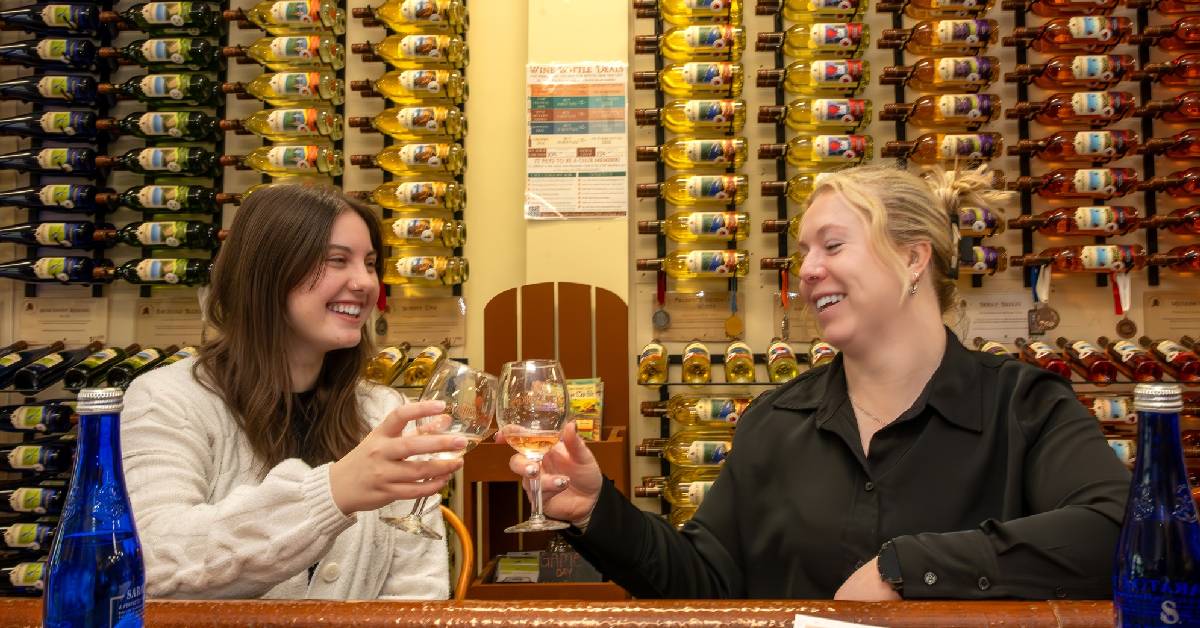 women enjoying wine together