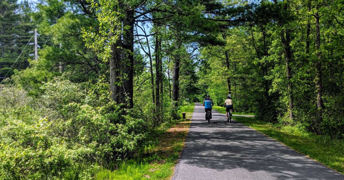 Bikers on a trail