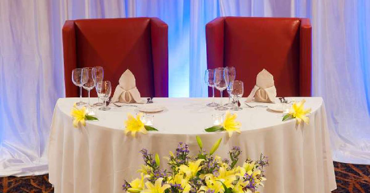 Head table for the Bride and Groom
