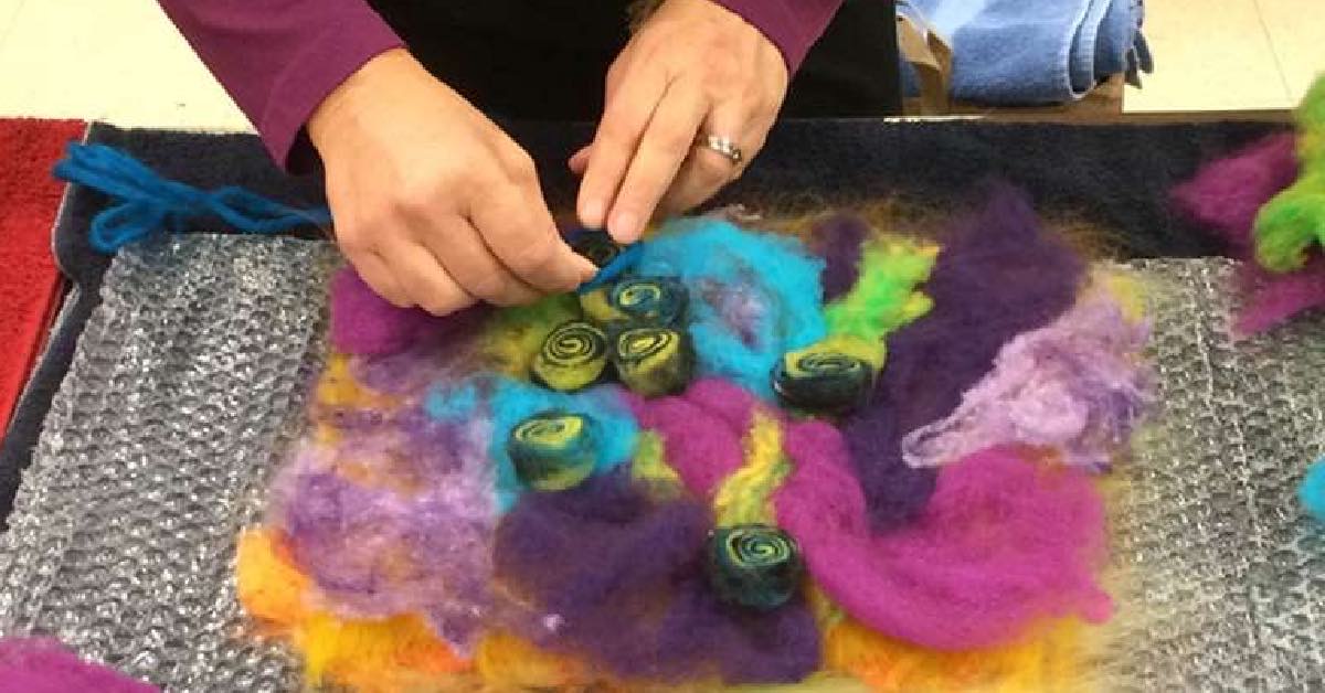 Felting project in progress