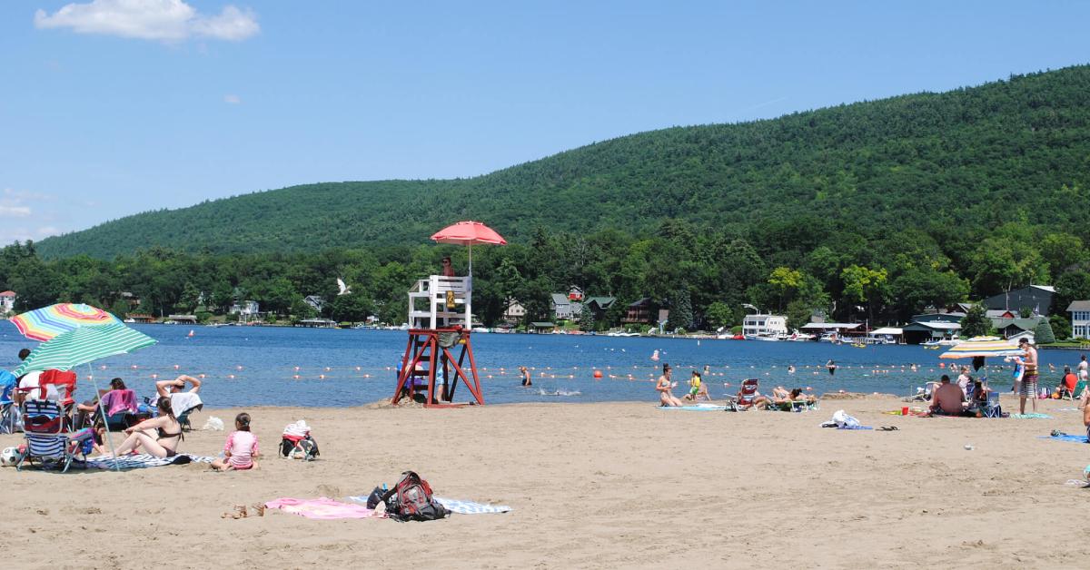 People on sandy beach