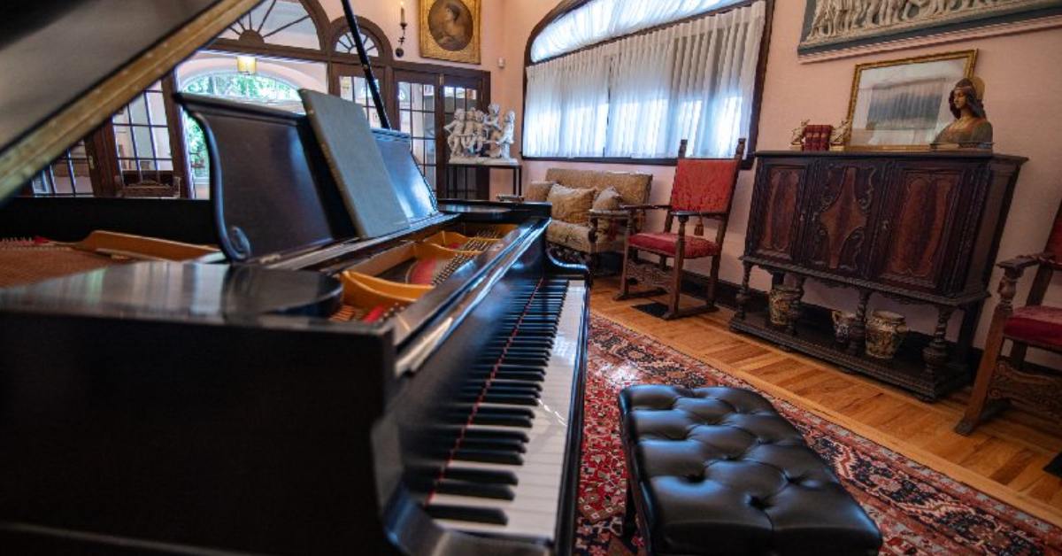 historic piano in a room