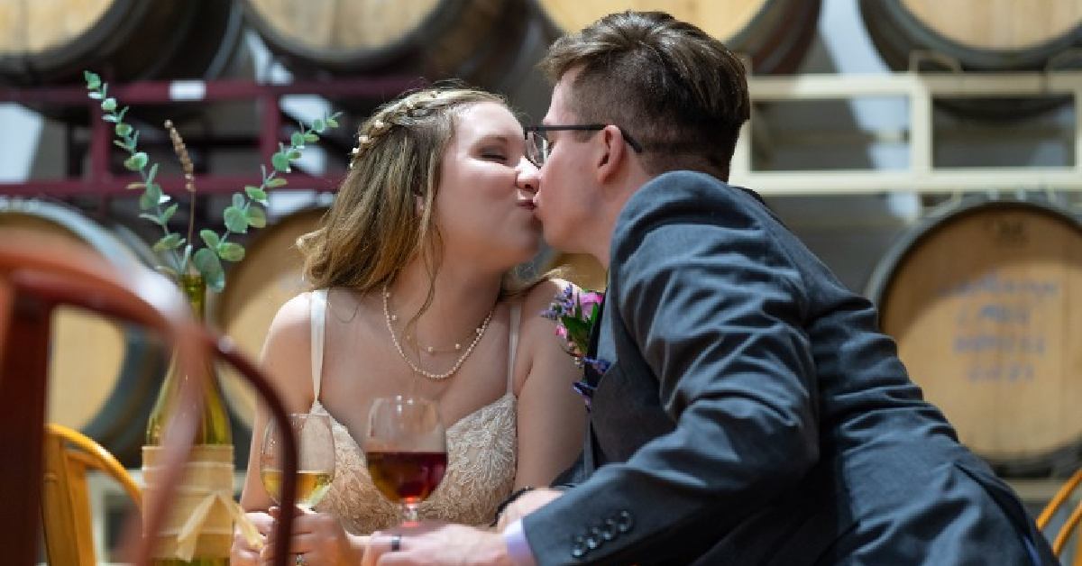 Couple in the Barrel Room