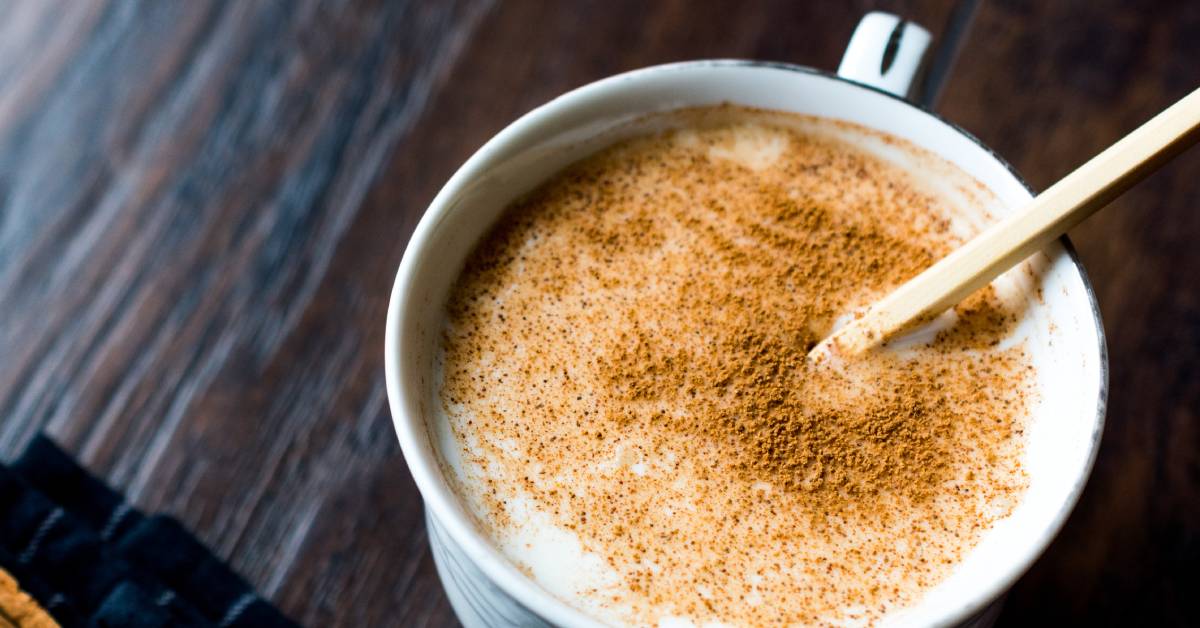 coffee with cinnamon sugar on top