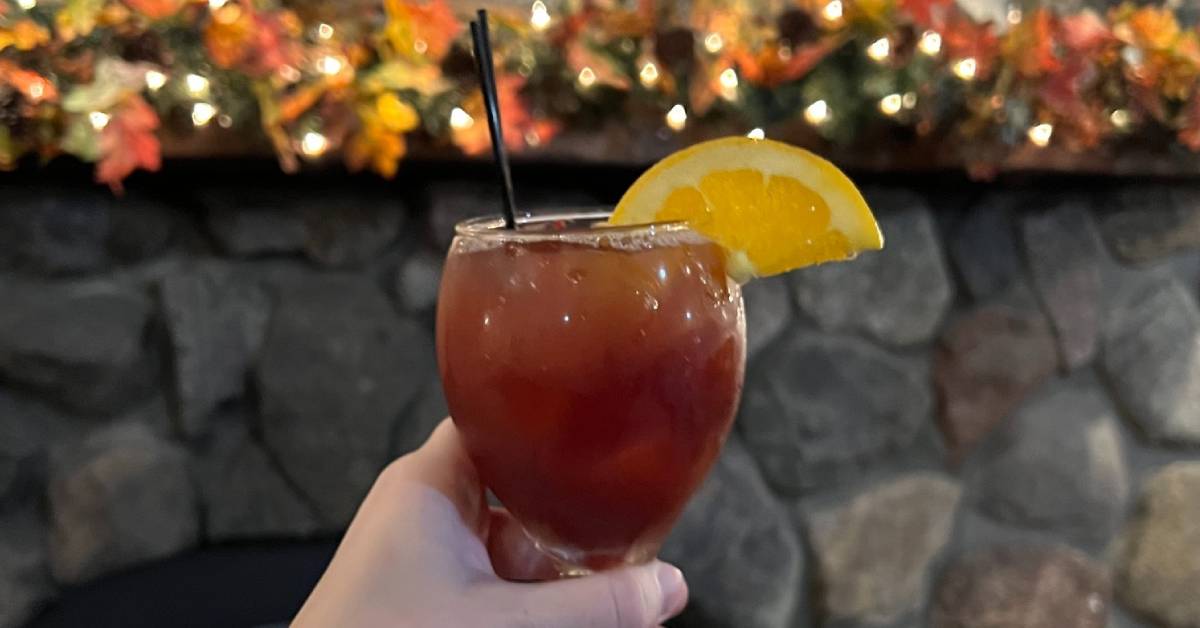 the log jam restaurant cocktail help up against fall decor