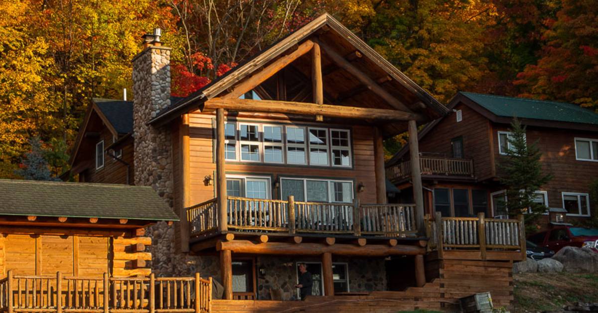 trout house village resort cabin in the fall