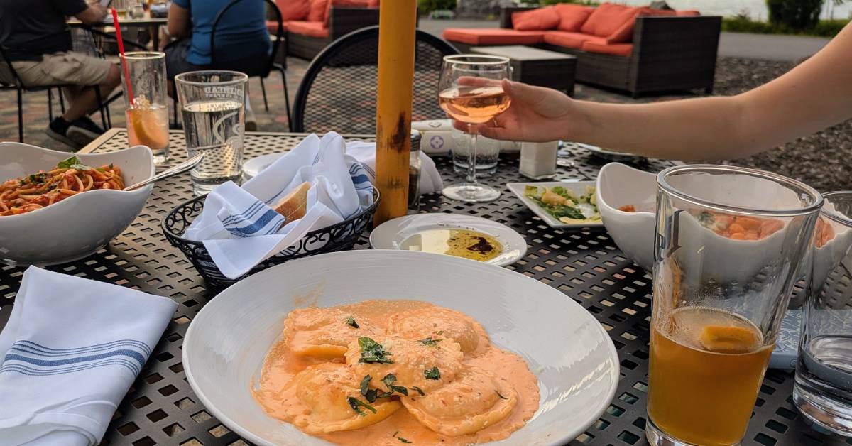 lobster ravioli at antonio's bayside bistro