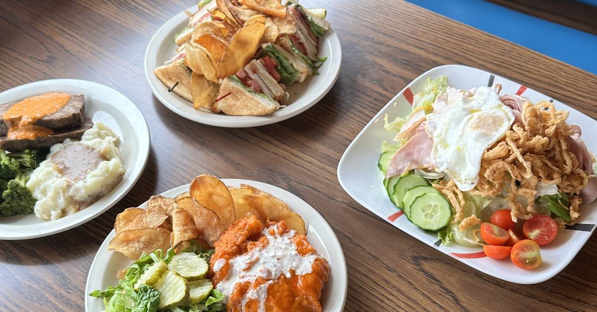 four plated meals
