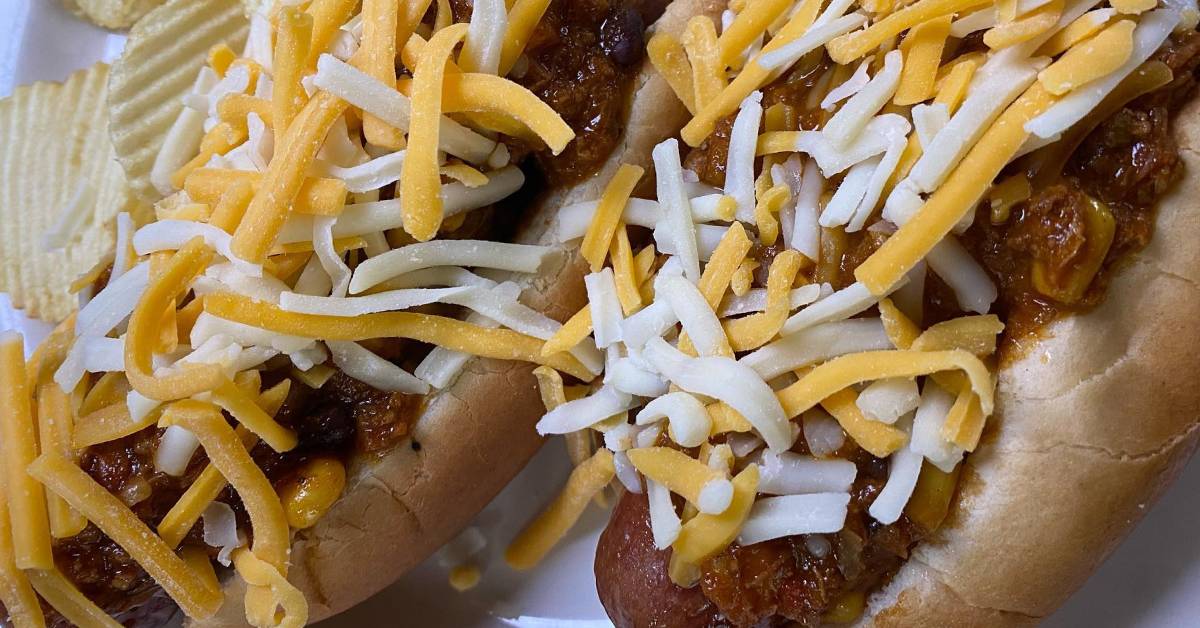 mini hot dogs with shredded cheese