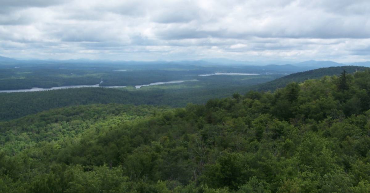 aerial view of piercefield flow and tupper lake
