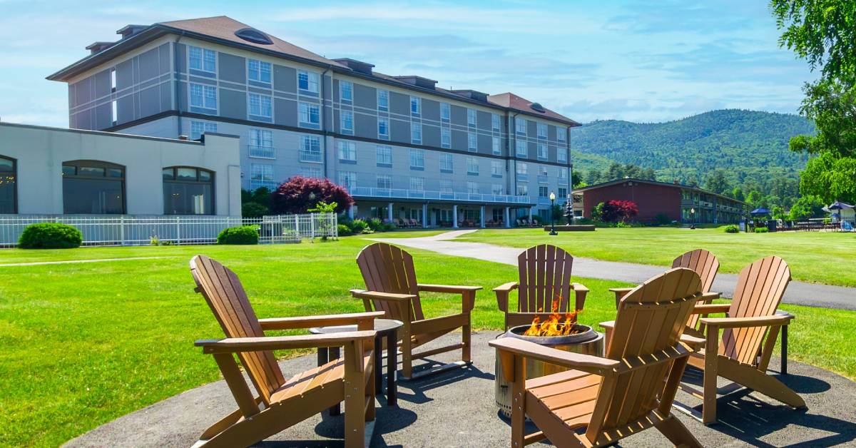 fire pit by fort william henry hotel
