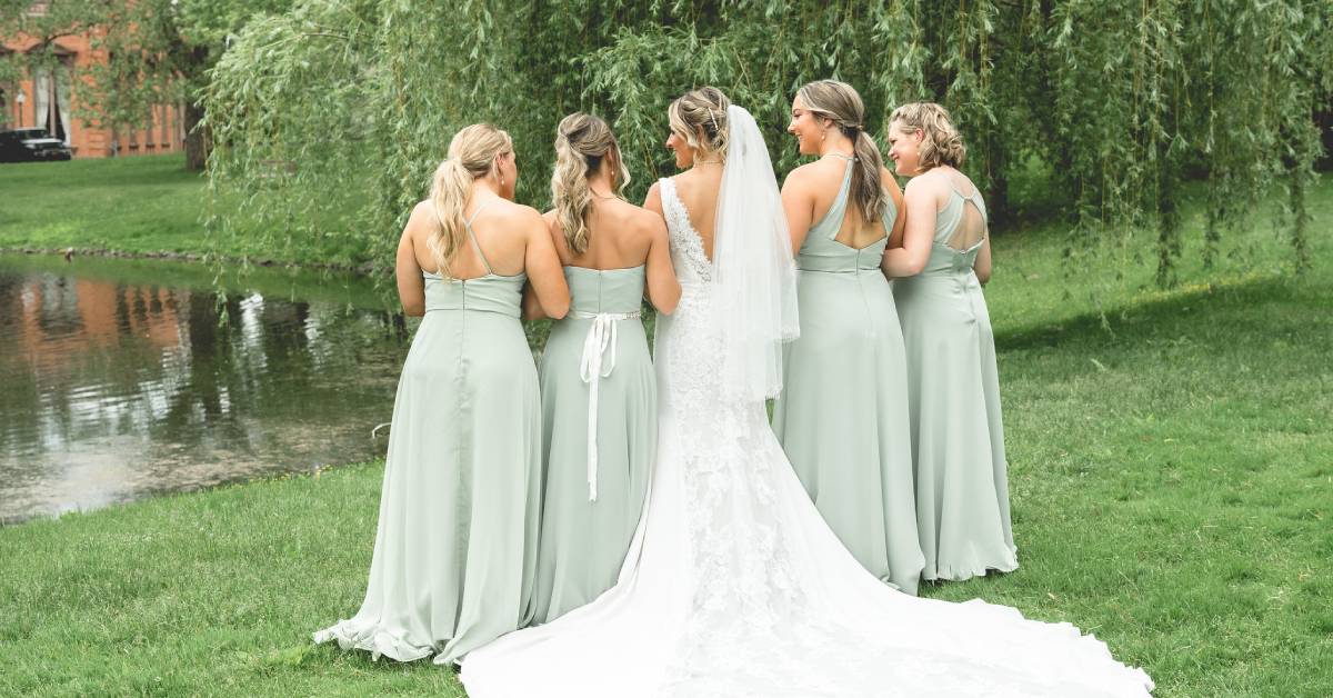 bride with bridesmaids in congress park