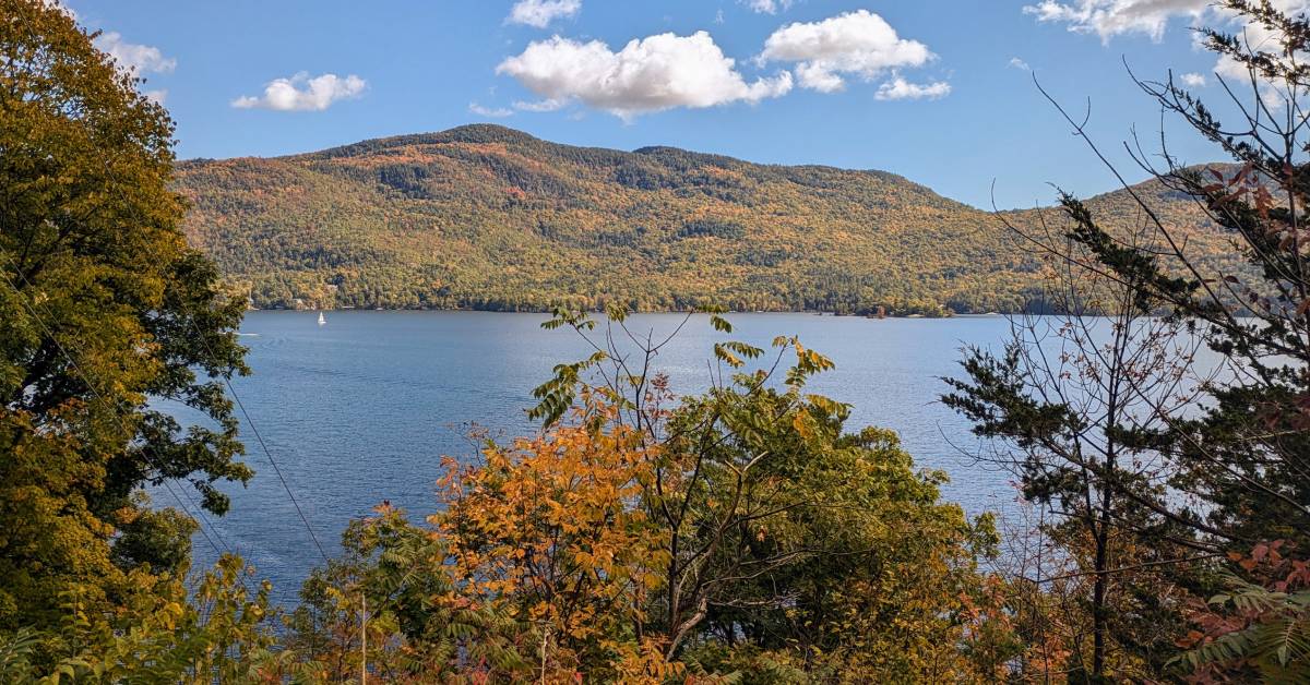view from sabbath day point overlook in the fall