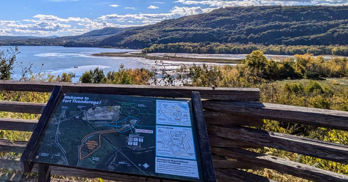 view of lake champlain at fort ticonderoga in the fall
