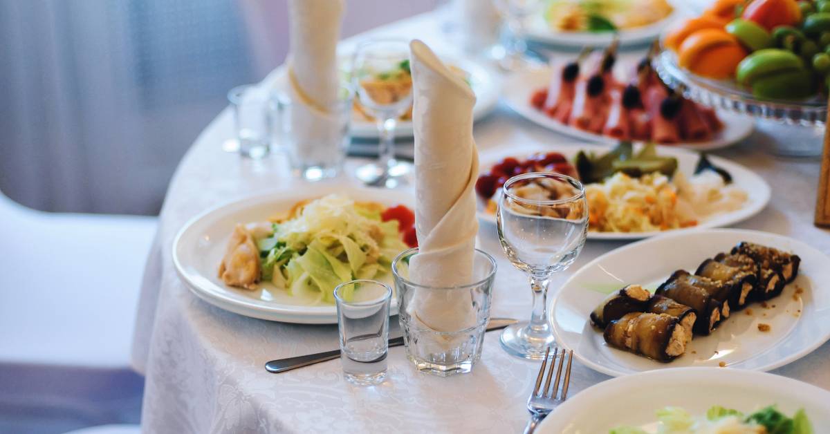 plated food for wedding