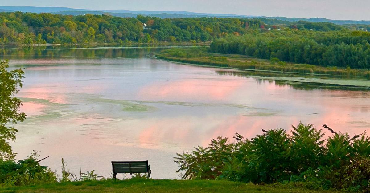 bench by river