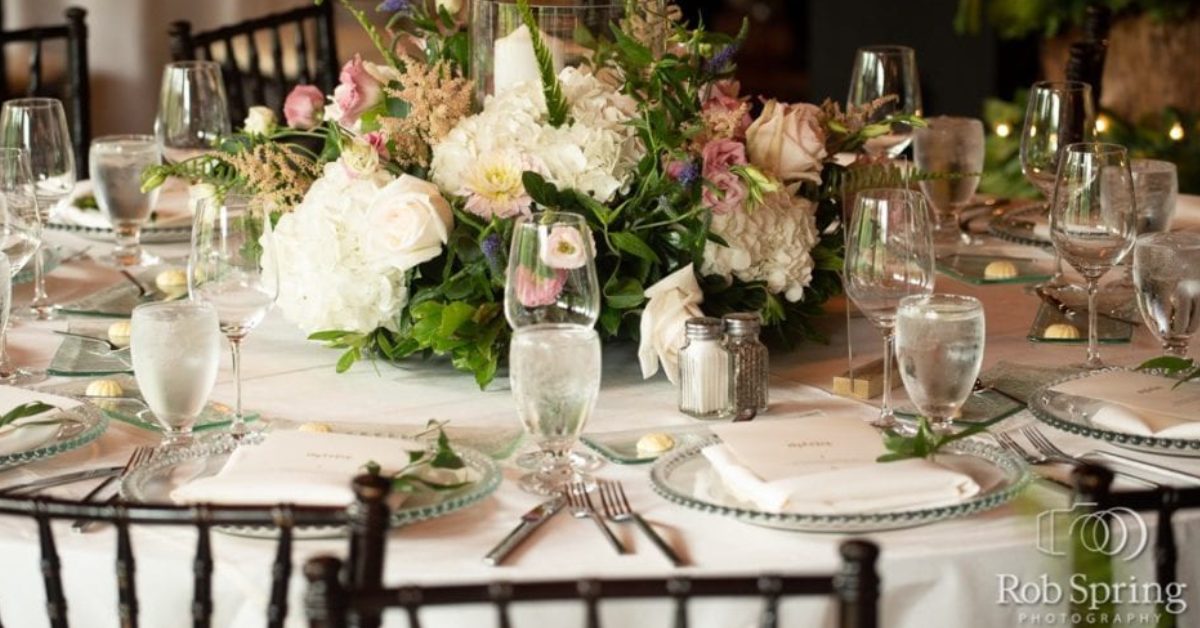 wedding reception table with decor