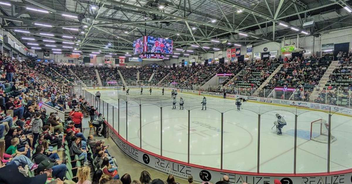 an indoor hockey arena