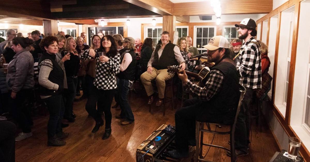 happy crowd in a brewery