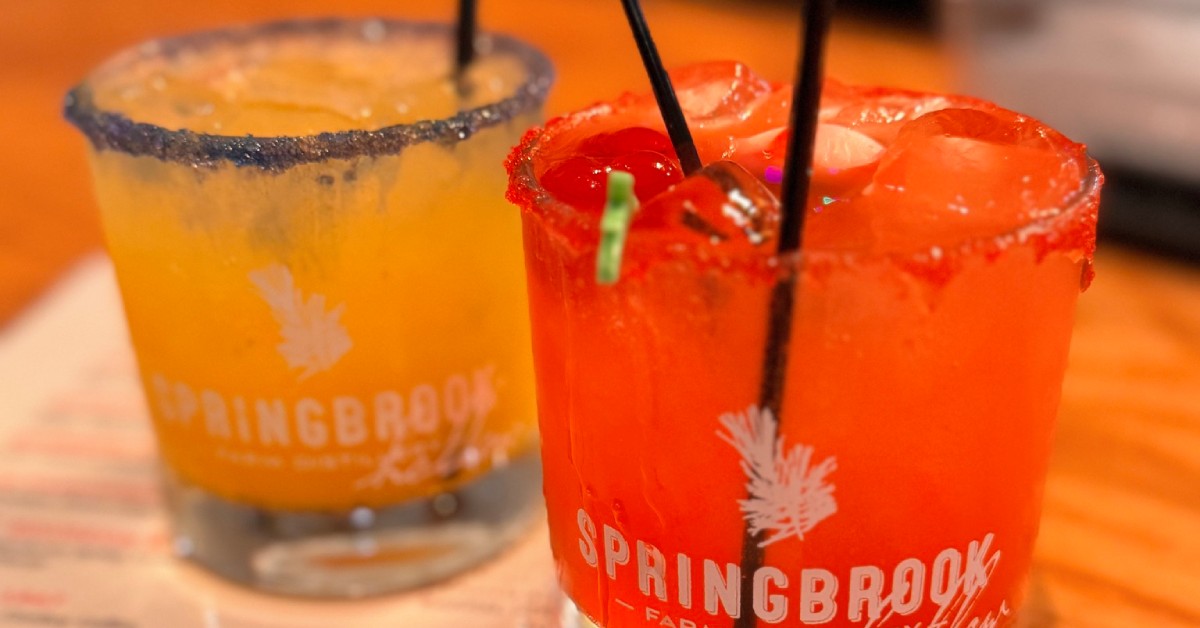 yellow and red cocktails