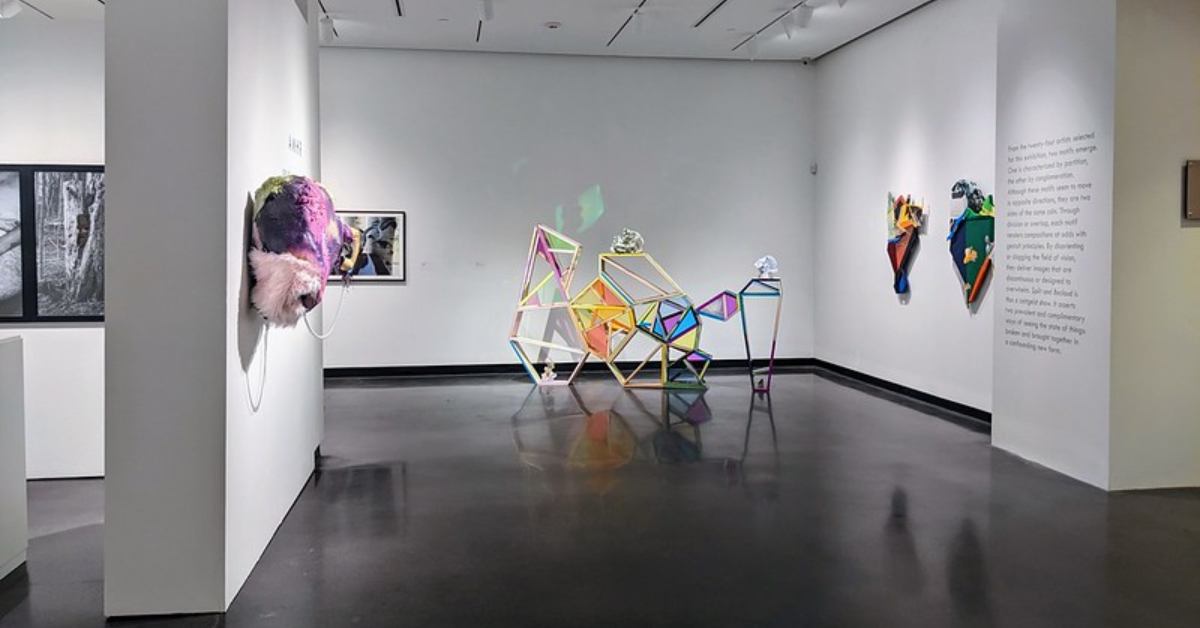 unique art and sculptures in a gallery
