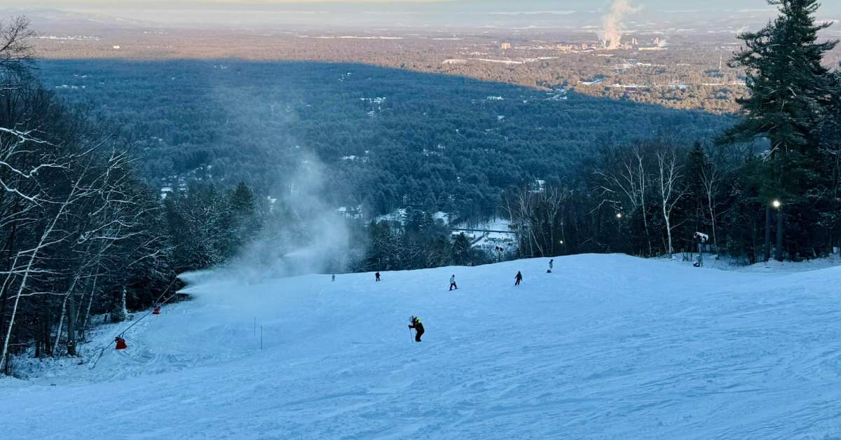 people skiing down a mountain