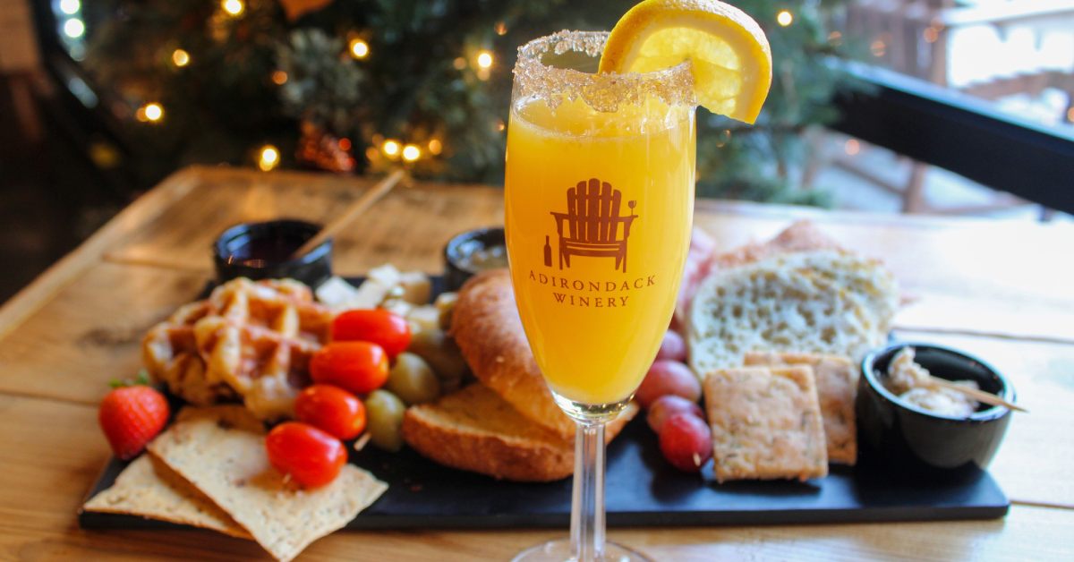brunch board and mimosa