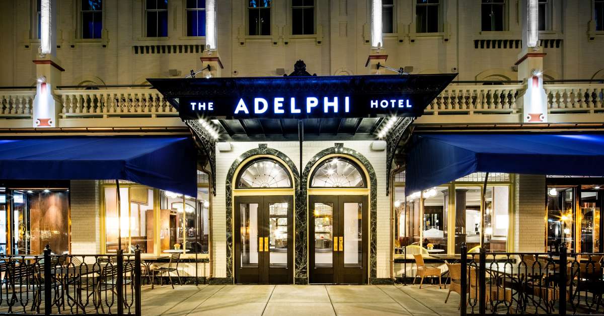 exterior of the adelphi hotel