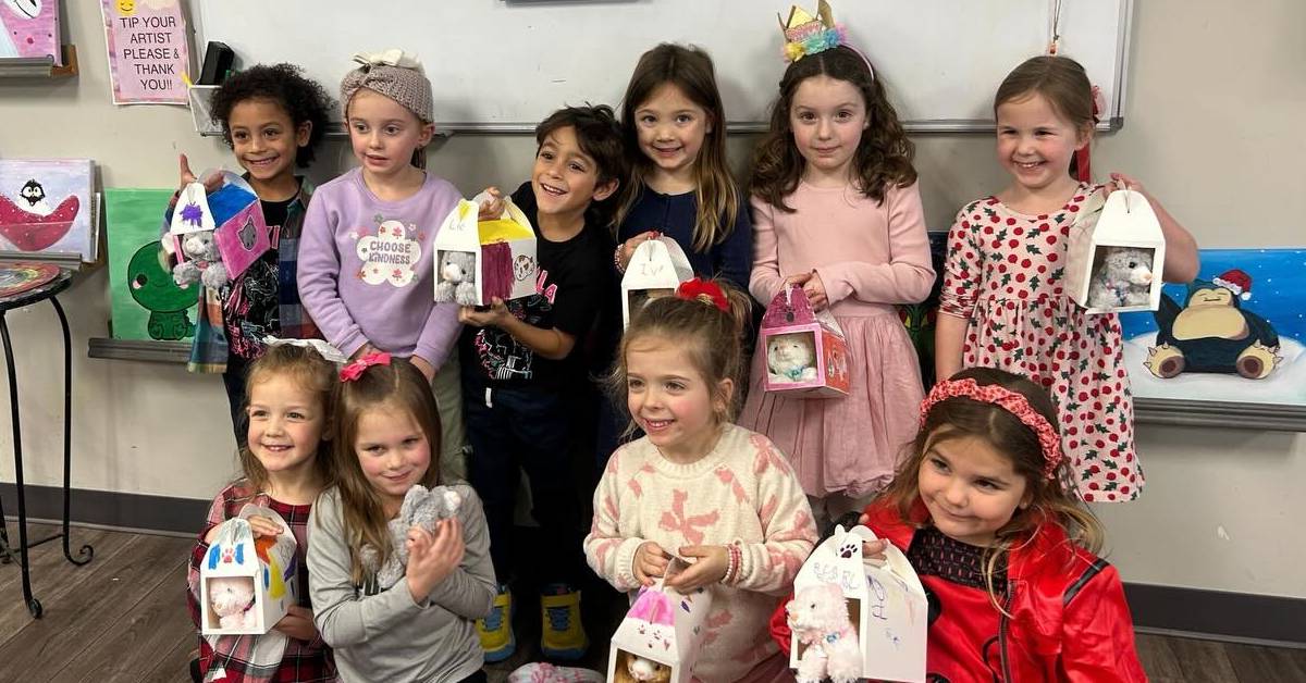 birthday group with small stuffed animals