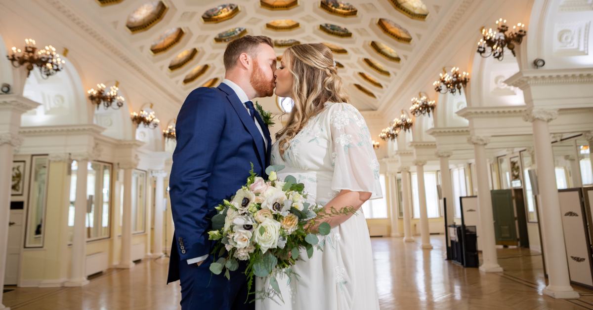wedding couple in the canfield casino