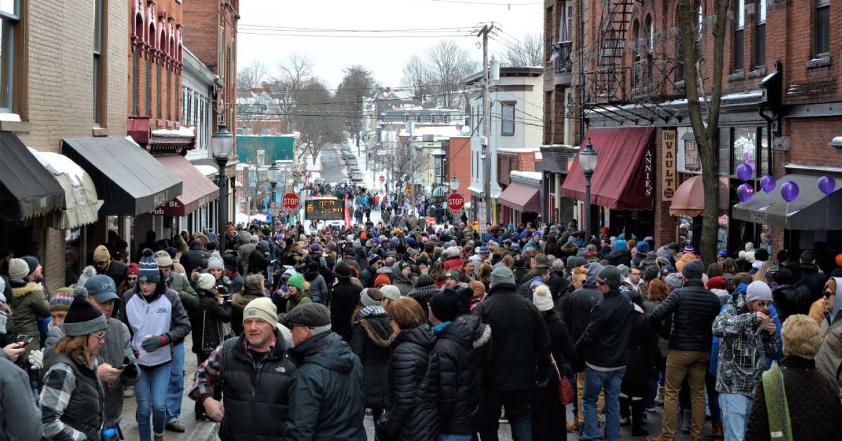 a crowd of people at an outdoor chowderfest
