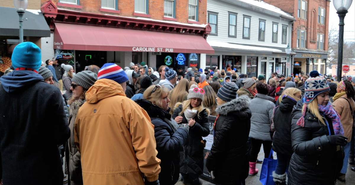 a crowd of people at an outdoor chowderfest