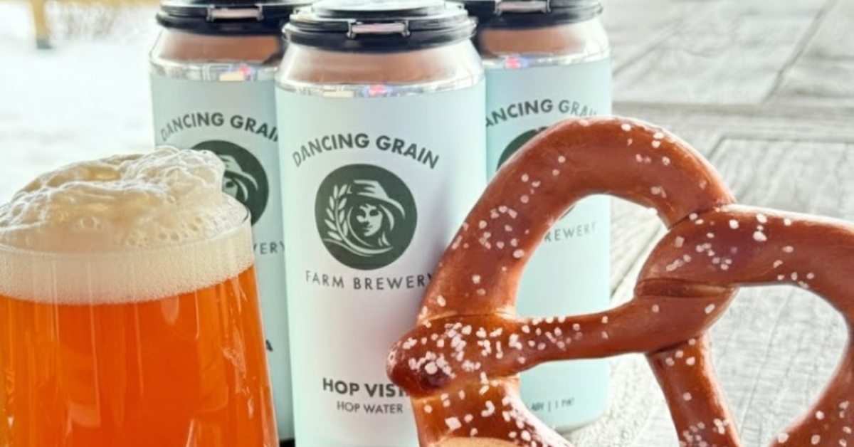 beer, cans, and pretzel