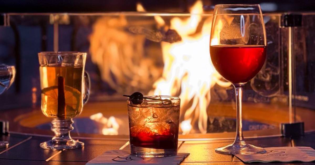 cocktails by the fire