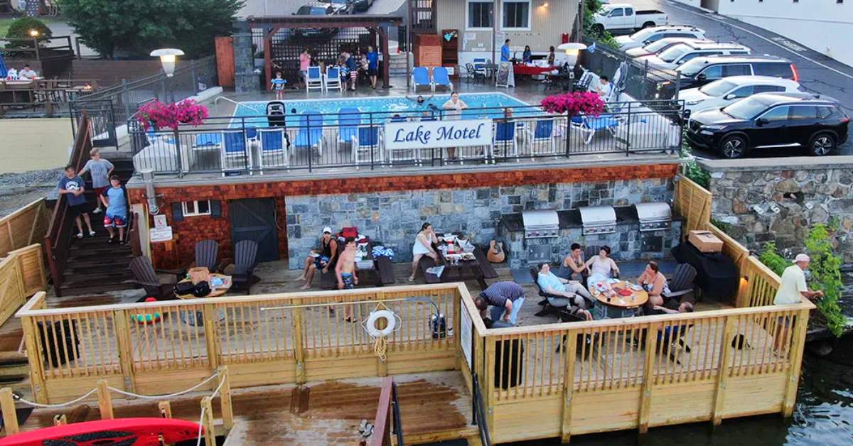 patio deck at the lake motel