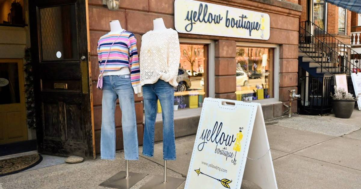 exterior of yellow boutique