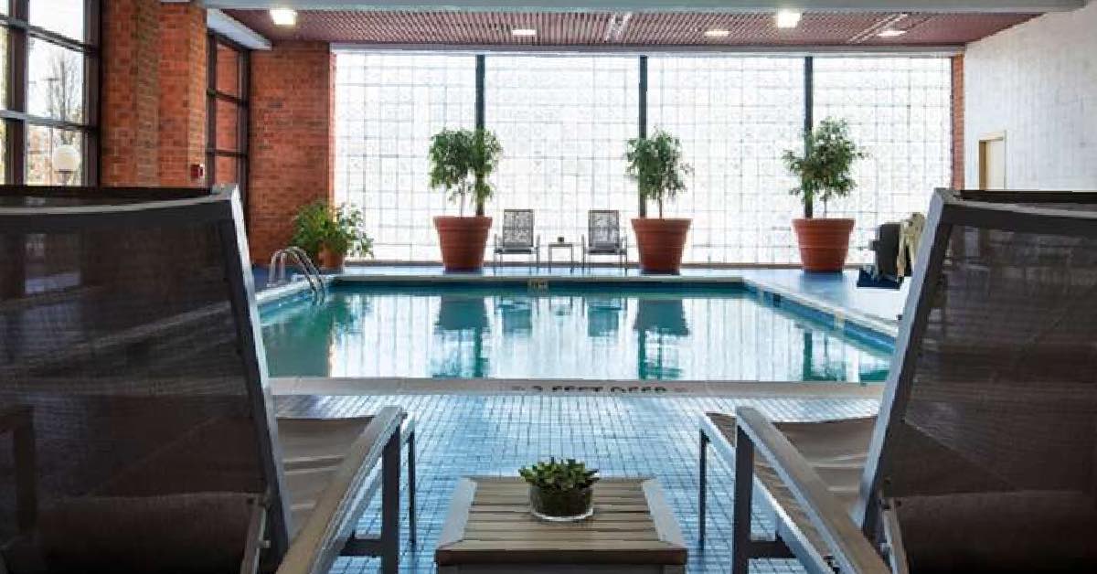 chairs overlooking pool