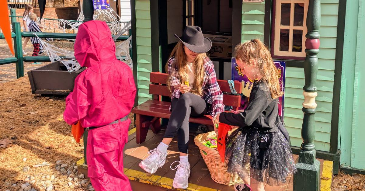 trick-or-treating at fright fest