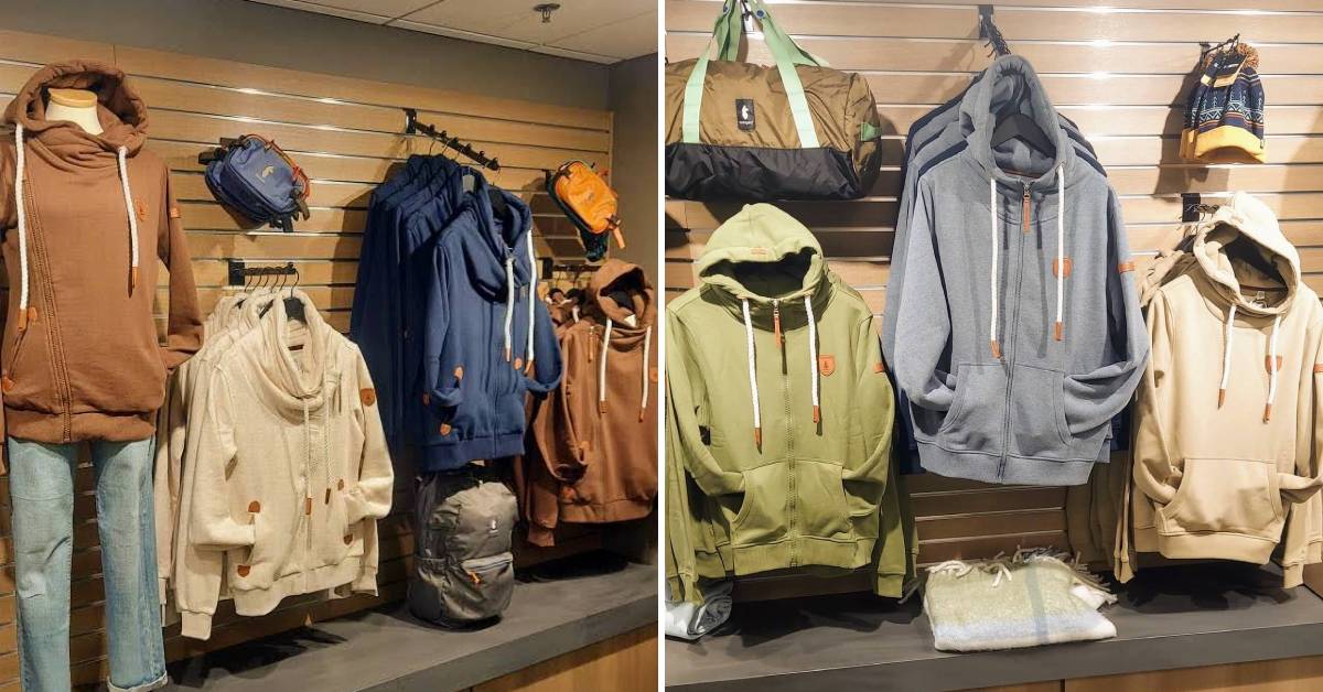 hoodies on display