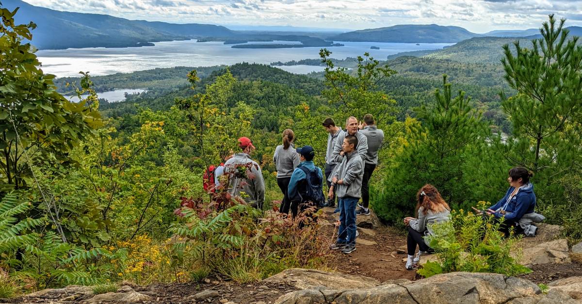 hikers at pinnacle summit