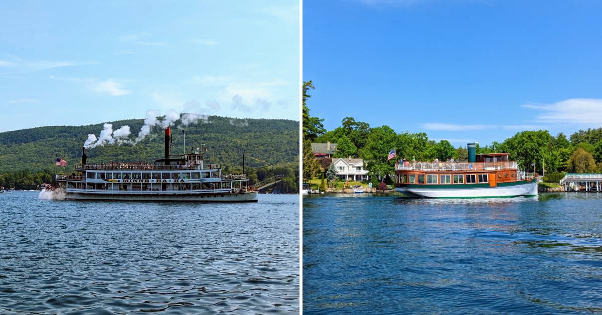 steamboat on left, other boat on right