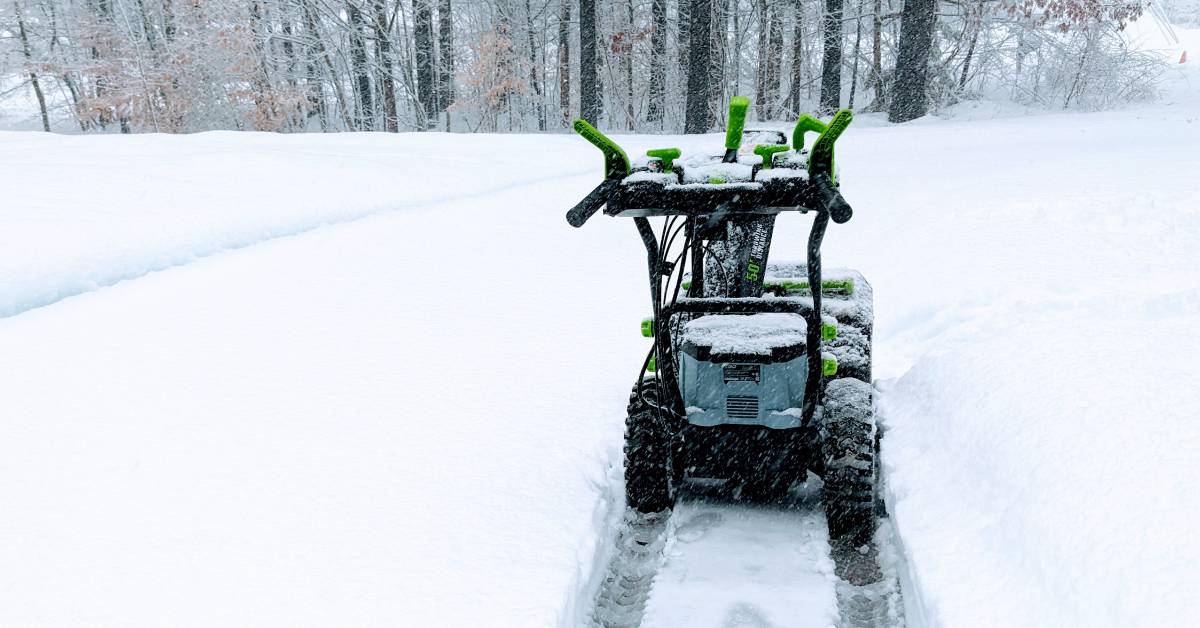 snowblower in the snow