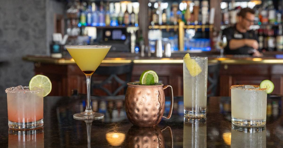 cocktails on bar