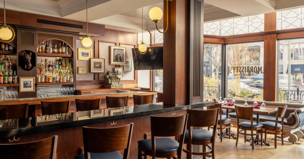 interior of an upscale bar space